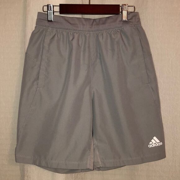Adidas S Aeroready Silver Gray Mesh Inset Athletic Shorts - Picture 1 of 14